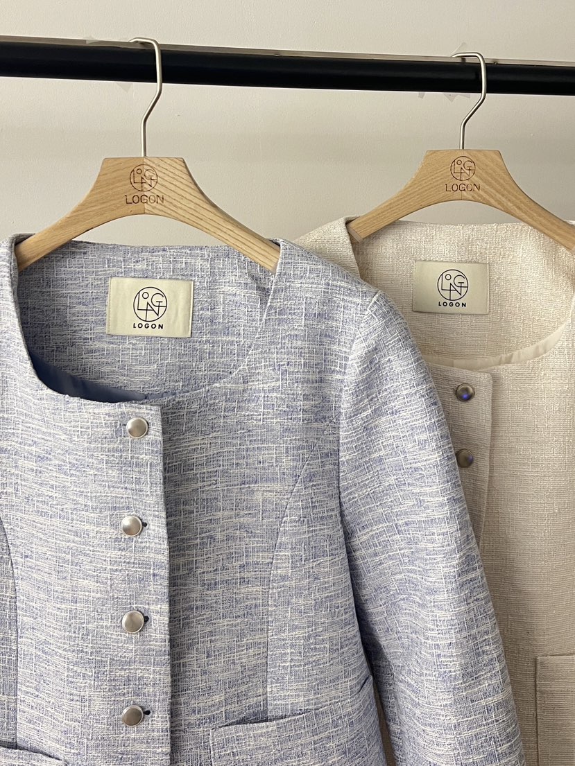 LOGON韓國直郵女士新款人氣時尚職業熱賣推薦休閑夾克粗花呢LOGON夾克