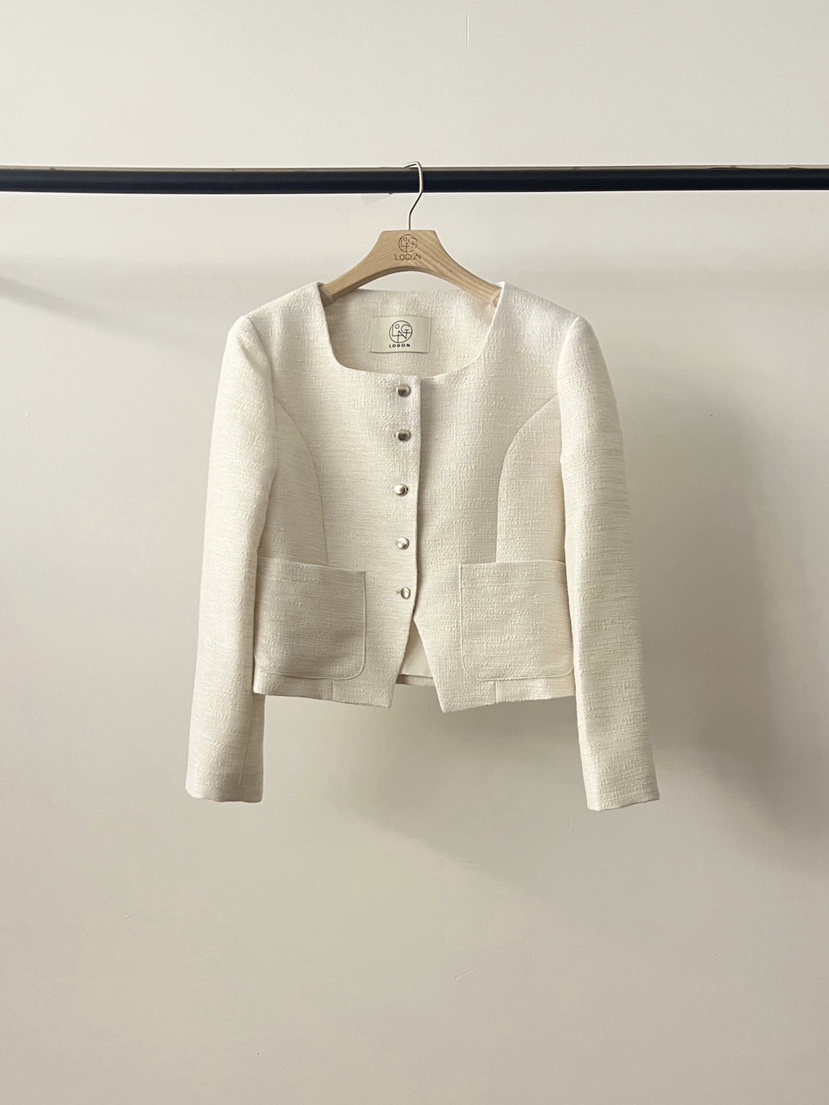 LOGON韓國直郵女士新款人氣時尚職業熱賣推薦休閑夾克粗花呢LOGON夾克圖色2