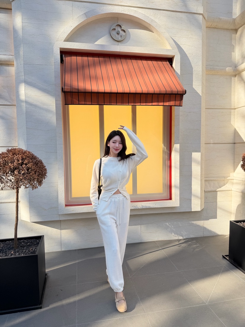 LAVIEU韓國代購女裝新品人氣職業熱賣休閑推薦休閑褲粗花呢LAVIEU休閑褲