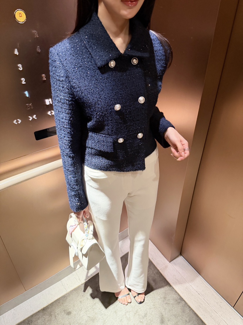 LAVIEU韓國東大門代購女裝新品人氣熱賣推薦時尚夾克粗花呢LAVIEU夾克