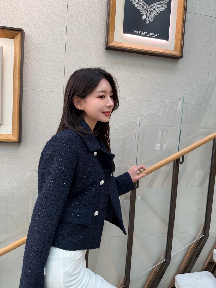 LAVIEU韓國東大門代購女裝新品人氣熱賣推薦時尚夾克粗花呢LAVIEU夾克