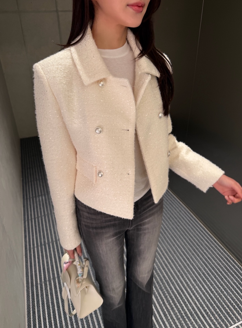 LAVIEU韓國東大門代購女裝新品人氣熱賣推薦時尚夾克粗花呢LAVIEU夾克