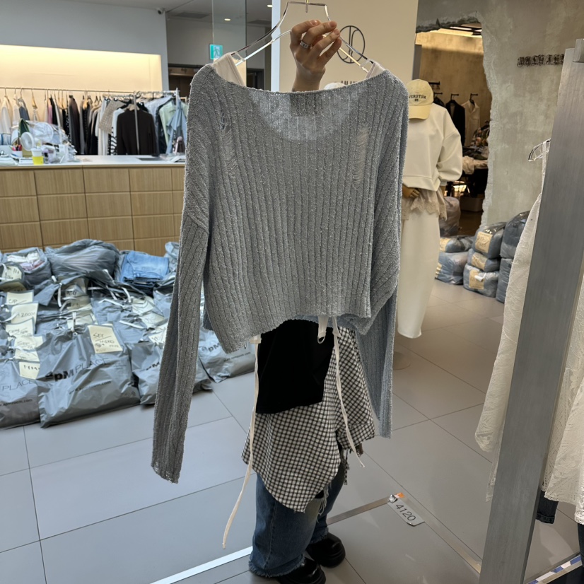 AMOUR韓國直郵女士新品職業休閑人氣針織衫不含內搭雙面開衫AMOUR針織衫