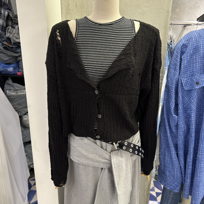 AMOUR韓國直郵女士新品職業休閑人氣針織衫不含內搭雙面開衫AMOUR針織衫圖色3