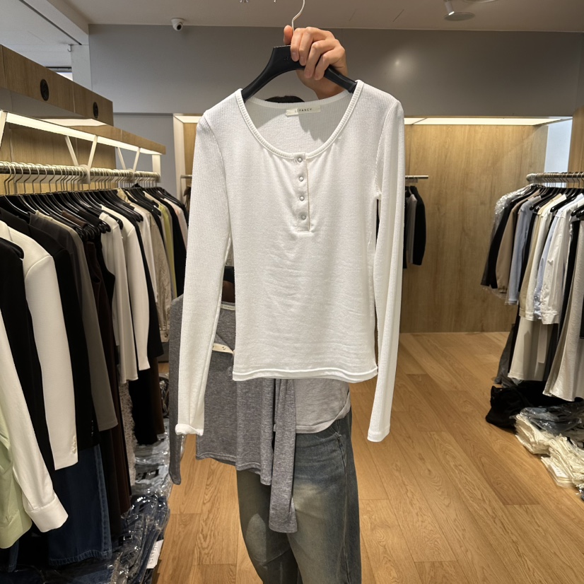 LEFANCY韓國代購女士新款推薦人氣時尚職業26春夏長袖T恤LEFANCY長袖T恤圖色1