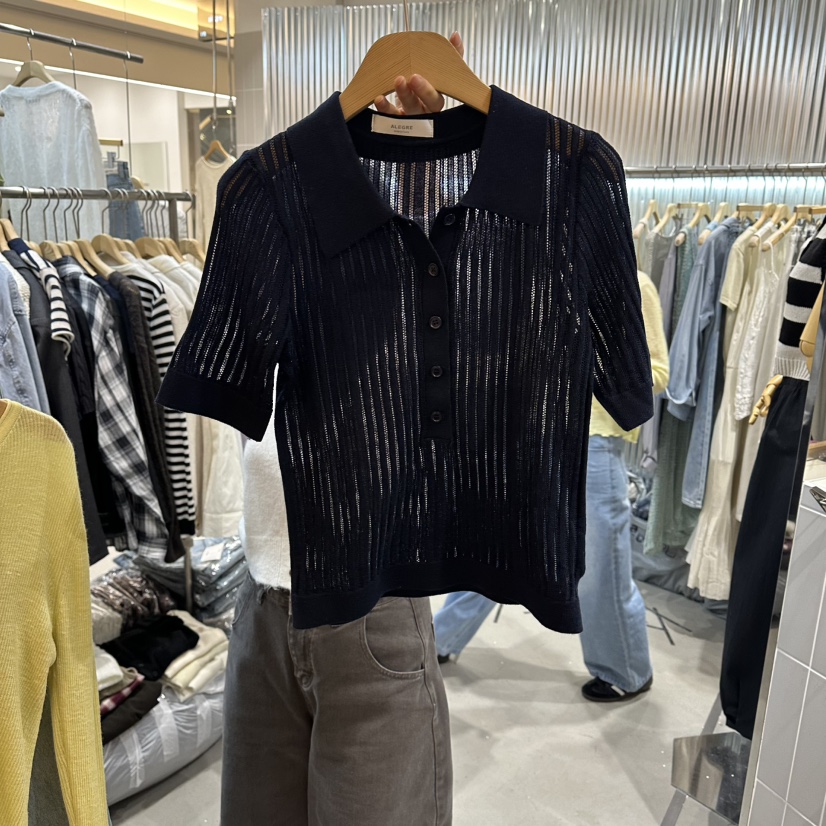 ALEGRE東大門代購女裝新款休閑人氣職業真品26春夏針織衫透明ALEGRE針織衫圖色1