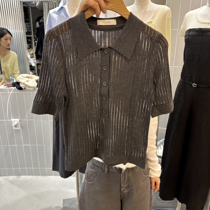 ALEGRE東大門代購女裝新款休閑人氣職業真品26春夏針織衫透明ALEGRE針織衫圖色2