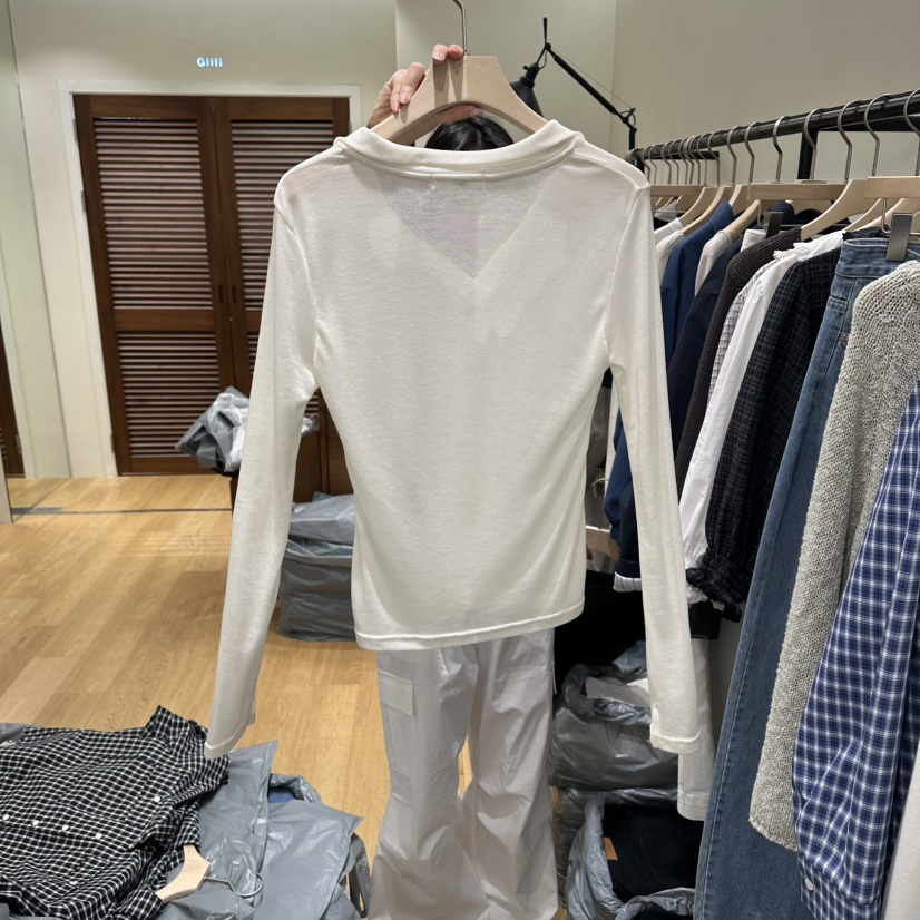 GILLI韓國直郵女士新款時尚26春夏人氣職業休閑長袖T恤天絲GILLI長袖T恤