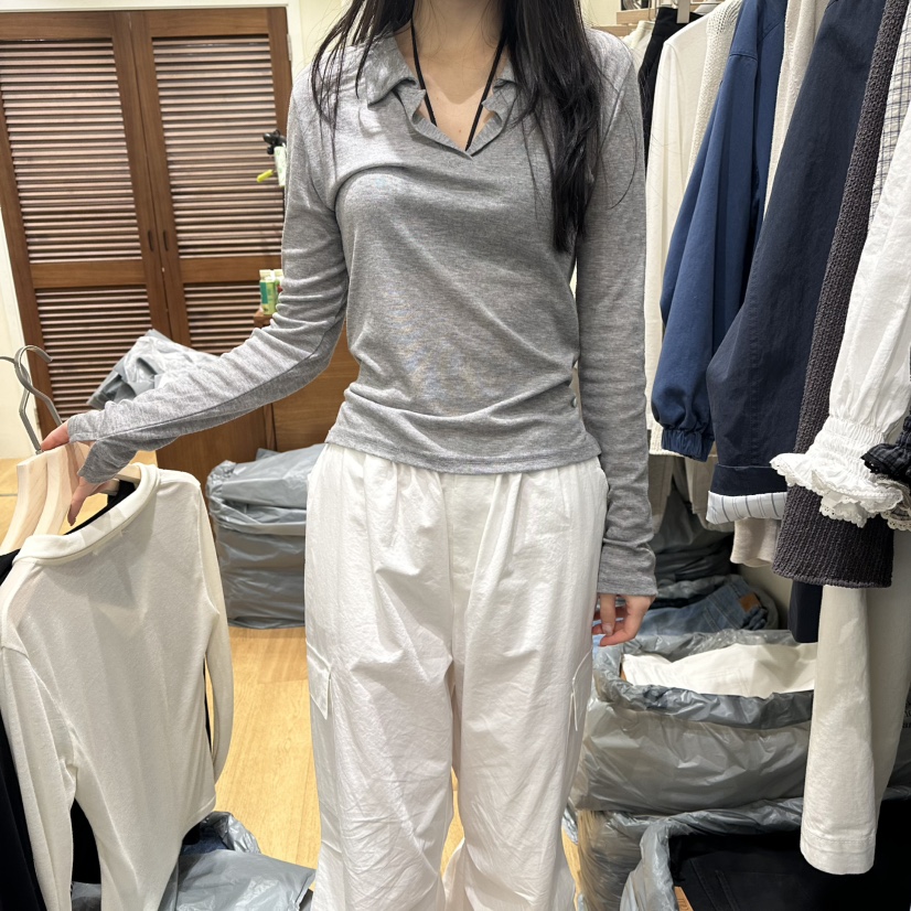 GILLI韓國直郵女士新款時尚26春夏人氣職業休閑長袖T恤天絲GILLI長袖T恤圖色2