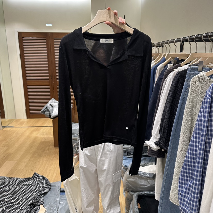 GILLI韓國直郵女士新款時尚26春夏人氣職業休閑長袖T恤天絲GILLI長袖T恤圖色3