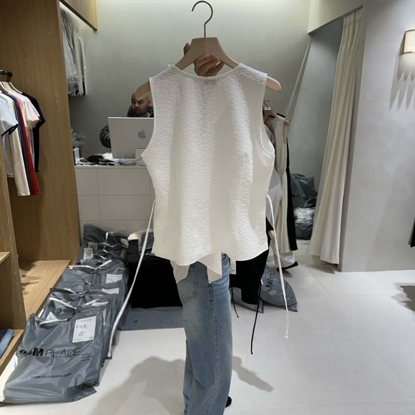 MILLIF韓國直郵實拍女士新款人氣職業時尚吊帶背心花朵褶皺MILLIF吊帶/背心