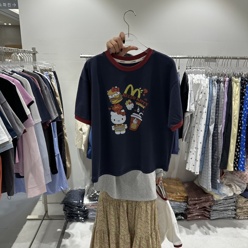 COMBO韓國東大門直郵女士新品人氣時尚職業26春夏休閑T恤COM_BOT恤圖色3