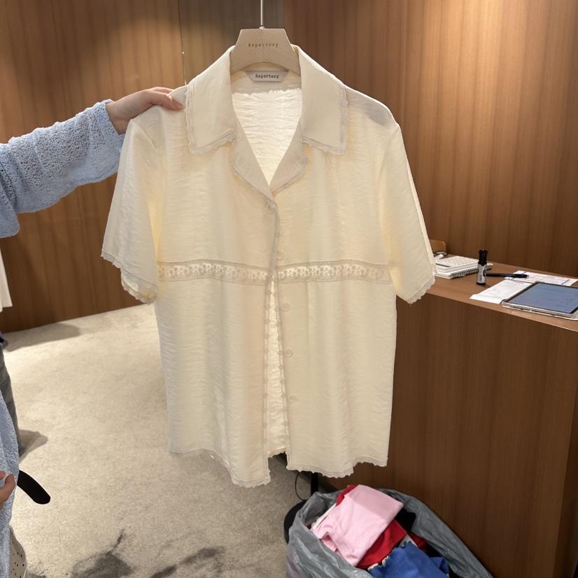 REPERTORY韓國直郵女裝新款職業熱賣26春夏推薦襯衫蕾絲衫REPERTORY襯衫/蕾絲衫圖色1