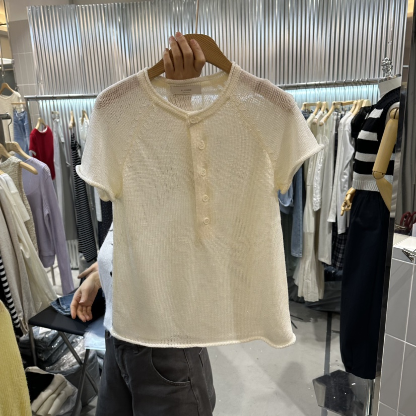 ALEGRE韓國直郵實拍女士新品職業熱賣人氣26春夏針織衫開衩ALEGRE針織衫圖色1