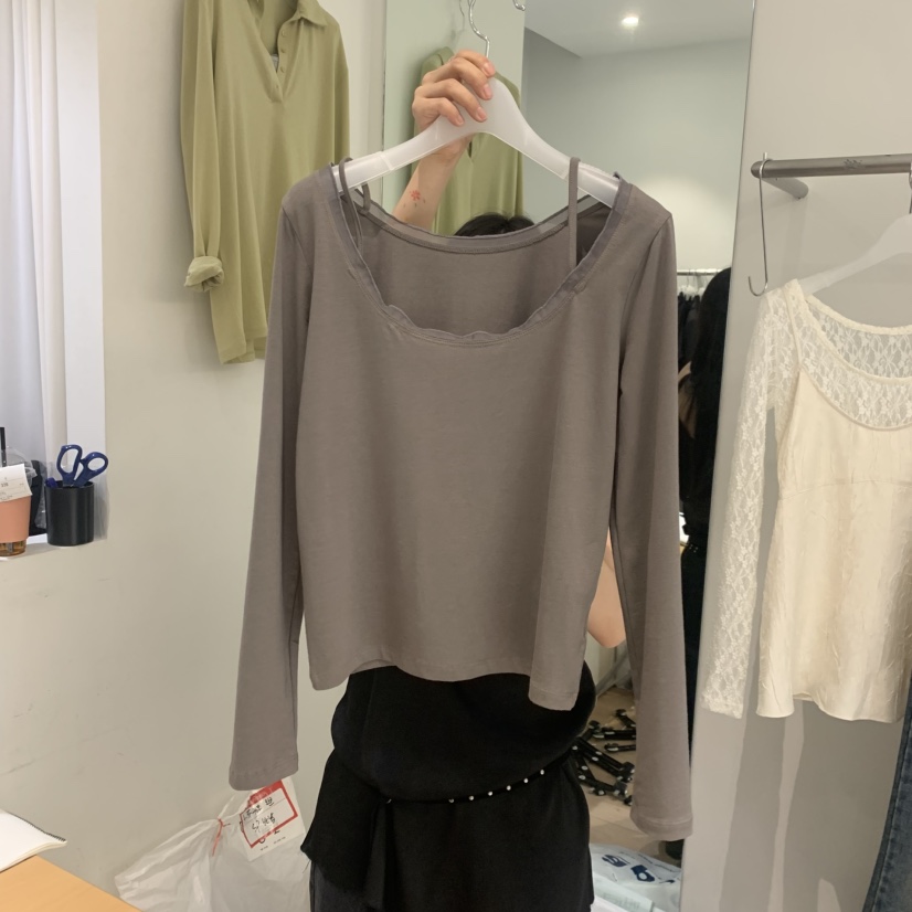 AUBE韓國代購女裝新品休閑職業時尚26春夏人氣長袖T恤兩面穿AUBE長袖T恤圖色3