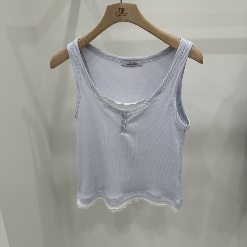 THE VALUE東大門實拍女士新款職業真品吊帶背心假兩件蕾絲THE VALUE吊帶/背心圖色2