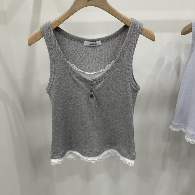 THE VALUE東大門實拍女士新款職業真品吊帶背心假兩件蕾絲THE VALUE吊帶/背心圖色3