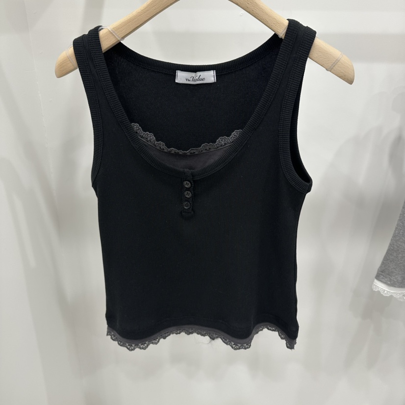 THE VALUE東大門實拍女士新款職業真品吊帶背心假兩件蕾絲THE VALUE吊帶/背心圖色4