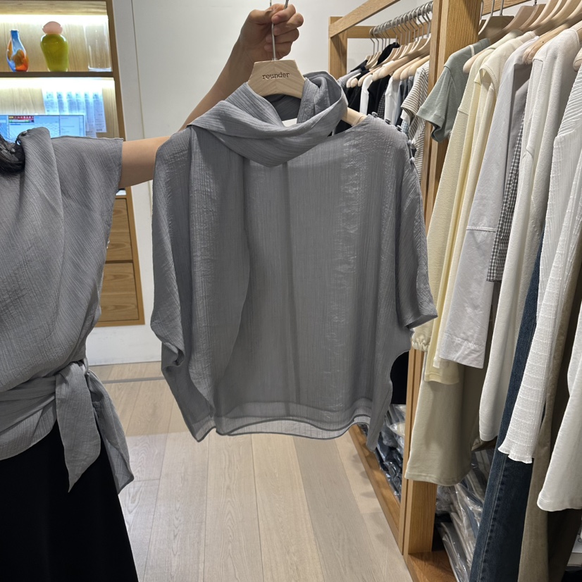 ROUNDER韓國東大門代購女裝新款人氣熱賣襯衫蕾絲衫含圍巾ROUNDER襯衫/蕾絲衫圖色2