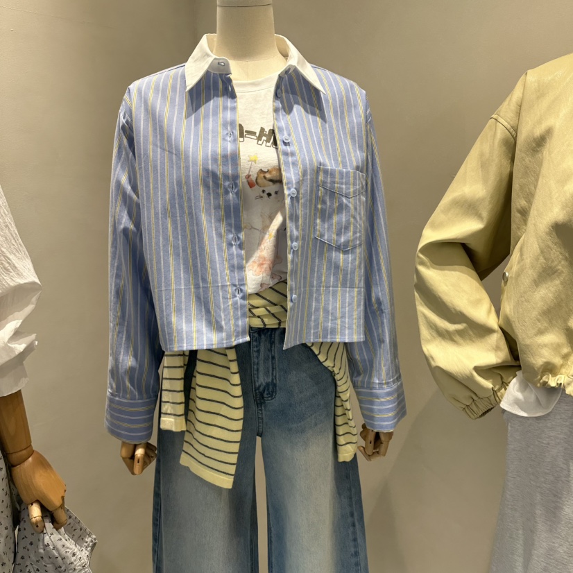 Color B東大門實拍女士新款熱賣時尚推薦人氣襯衫蕾絲衫Color B襯衫/蕾絲衫圖色1