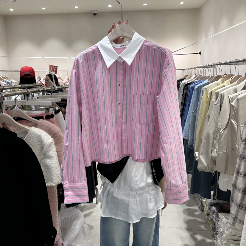 Color B東大門實拍女士新款熱賣時尚推薦人氣襯衫蕾絲衫Color B襯衫/蕾絲衫圖色2