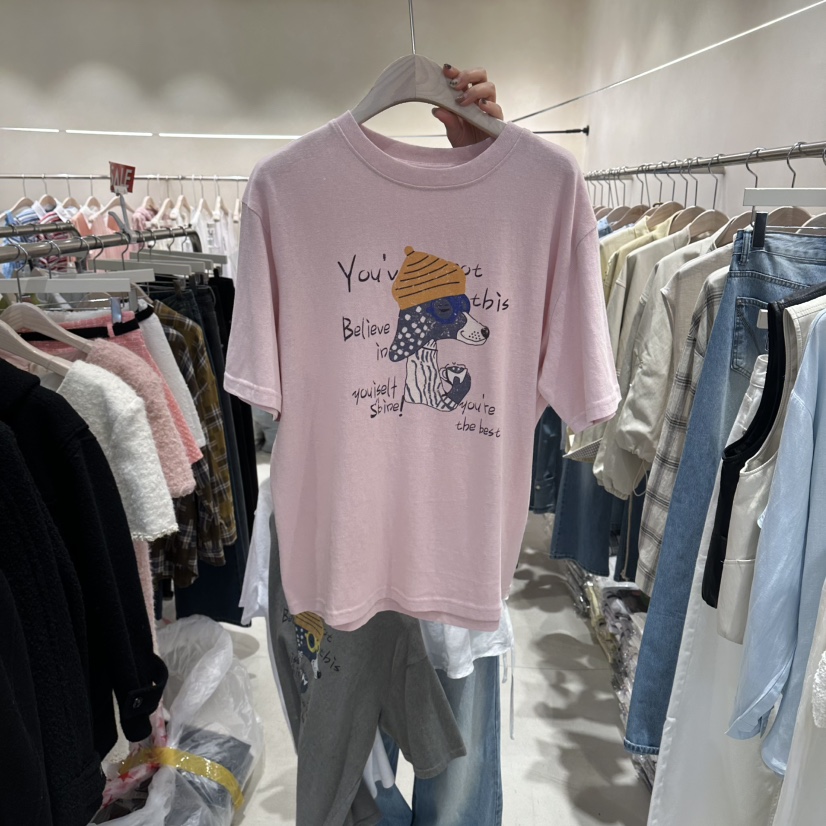 Color B韓國代購女裝新品時尚熱賣26春夏休閑職業人氣T恤Color BT恤圖色2