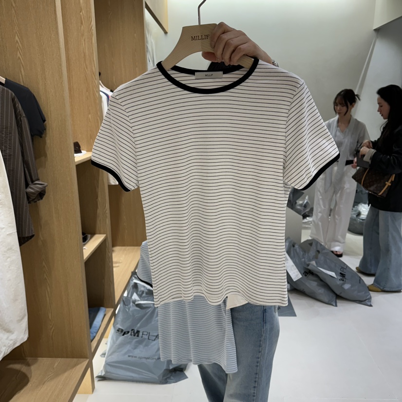 MILLIF韓國直郵女士新品推薦26春夏真品時尚休閑熱賣職業T恤MILLIFT恤圖色1
