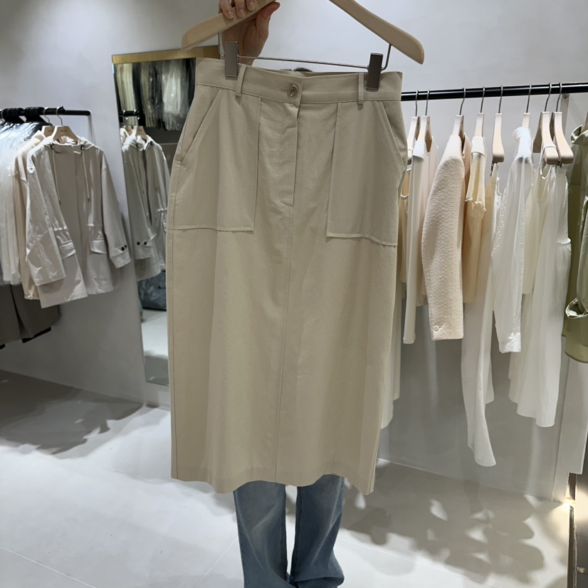 MILLIF韓國代購女士新品職業休閑26春夏真品長裙不含腰帶MILLIF長裙圖色1