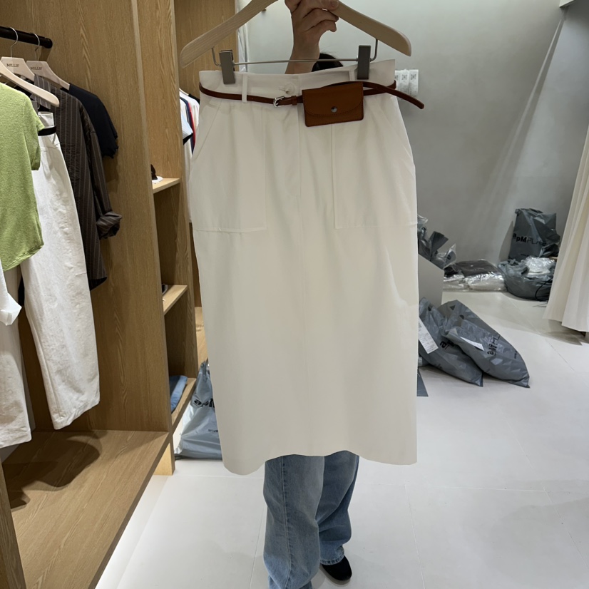 MILLIF韓國代購女士新品職業休閑26春夏真品長裙不含腰帶MILLIF長裙圖色2