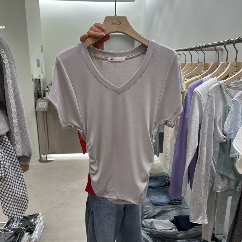 PART3韓國直郵女士新款時尚熱賣職業推薦人氣26春夏T恤褶皺Part.3T恤圖色2