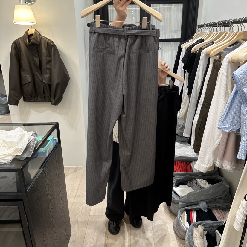 NOTTINGHAM/AVECNOUS/MODEST韓國代購女裝新款休閑休閑褲含腰帶NOTTINGHAM/AVECNOUS/MODEST休閑褲