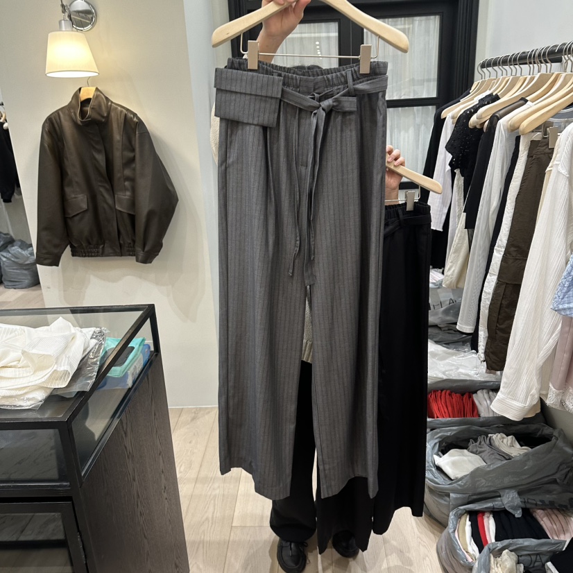 NOTTINGHAM/AVECNOUS/MODEST韓國代購女裝新款休閑休閑褲含腰帶NOTTINGHAM/AVECNOUS/MODEST休閑褲圖色1灰色