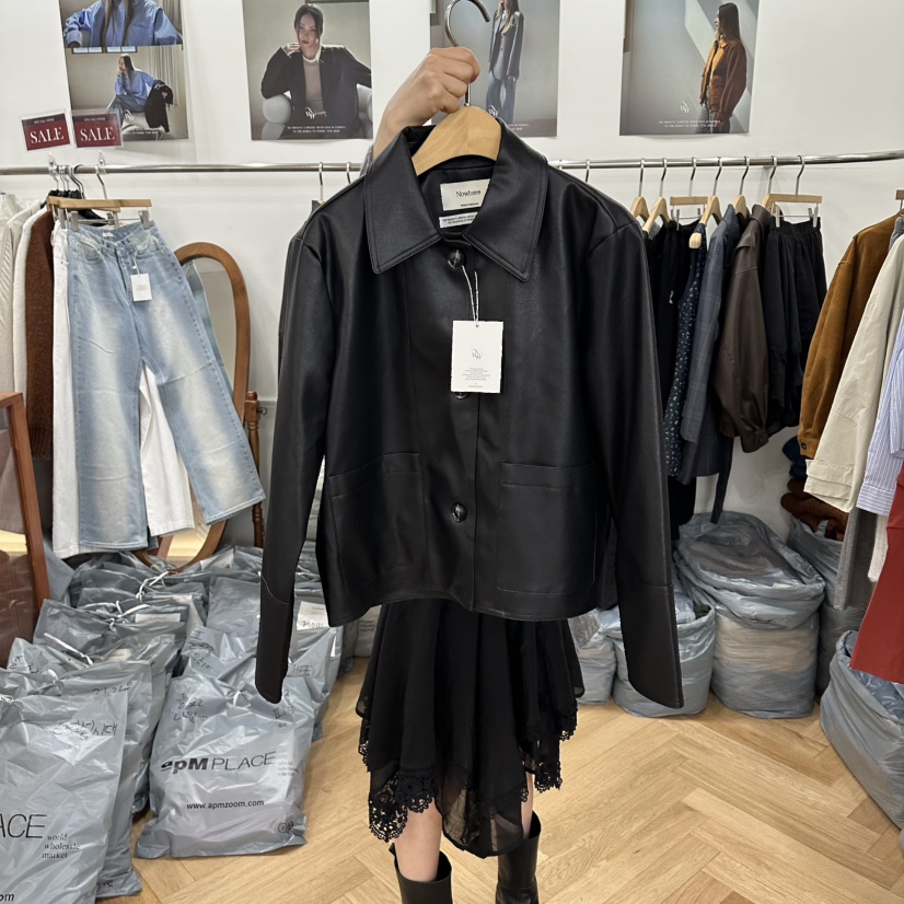 NOWHERE東大門代購女裝新款推薦26春夏熱賣休閑真品夾克紐扣NOWHERE夾克圖色1