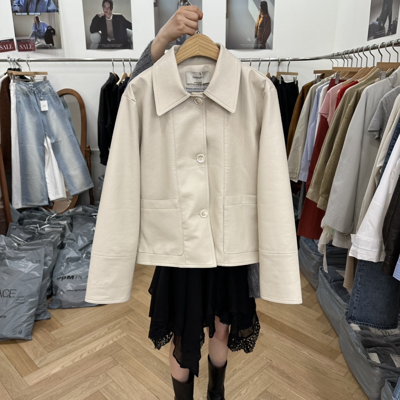 NOWHERE東大門代購女裝新款推薦26春夏熱賣休閑真品夾克紐扣NOWHERE夾克圖色2