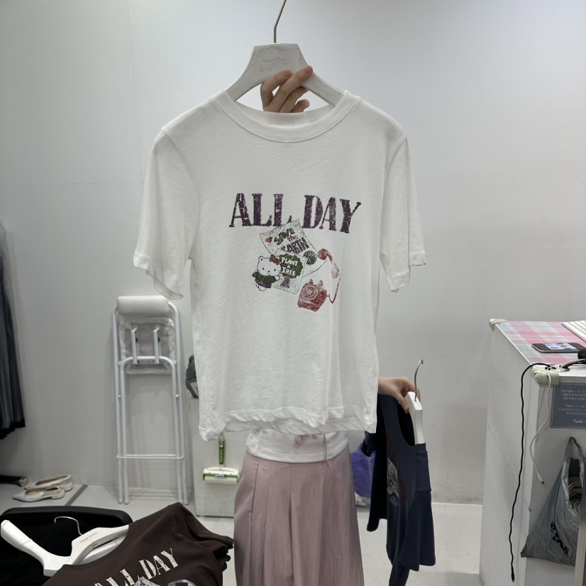 VISUAL SPACE/PAGE92/FLEISCHER韓國代購女士新款26春夏T恤VISUAL SPACE/PAGE92/FLEISCHERT恤圖色1