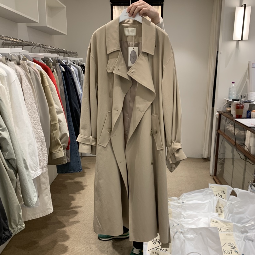 VENIR-a韓國直郵女裝新款26春夏職業人氣長款風衣含腰帶VENIR-a長款風衣圖色2