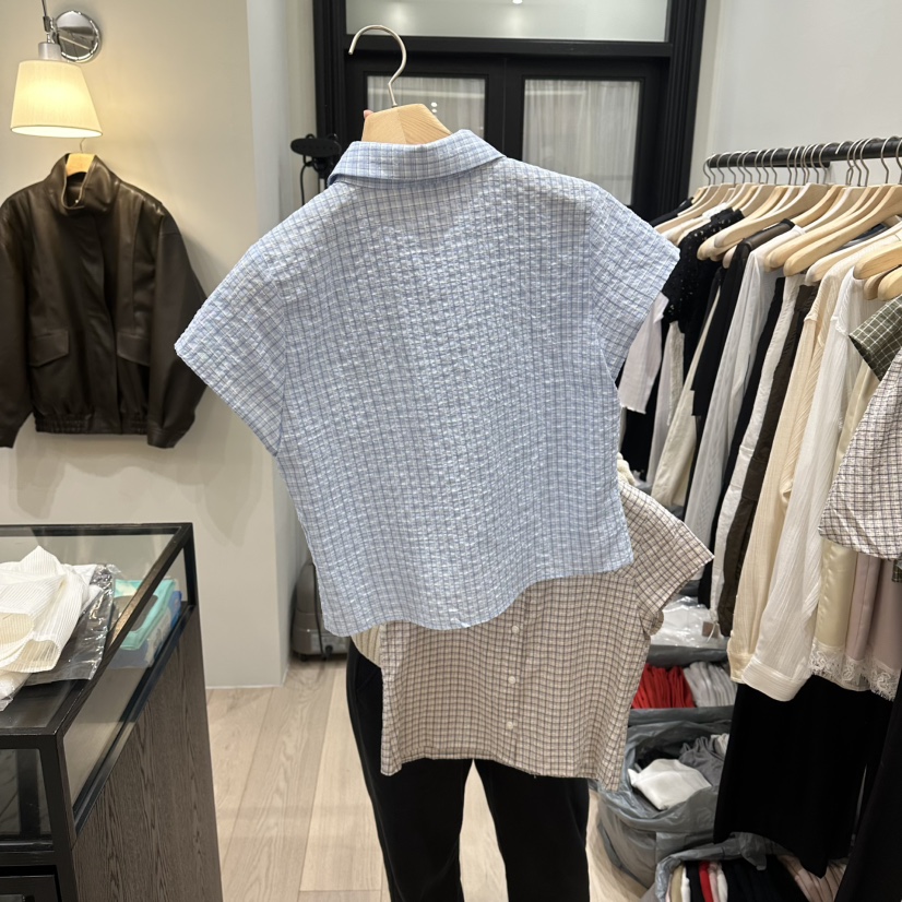 NOTTINGHAM/AVECNOUS/MODEST韓國直郵女士新品職業襯衫蕾絲衫格紋褶皺NOTTINGHAM/AVECNOUS/MODEST襯衫/蕾絲衫