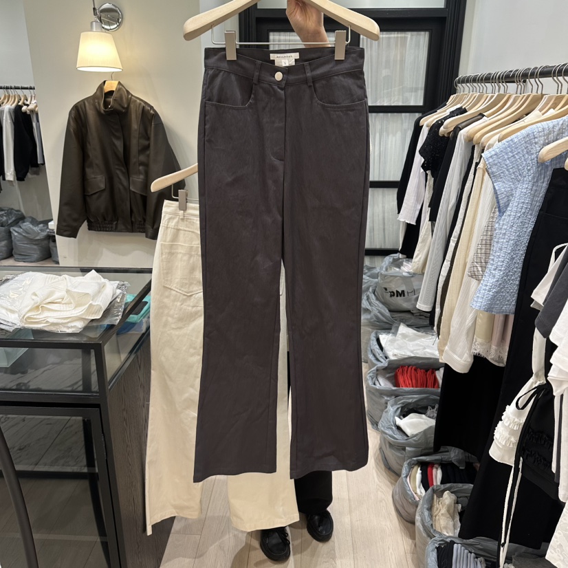 NOTTINGHAM/AVECNOUS/MODEST東大門代購女裝新品真品休閑褲喇叭棉質NOTTINGHAM/AVECNOUS/MODEST休閑褲圖色2墨色