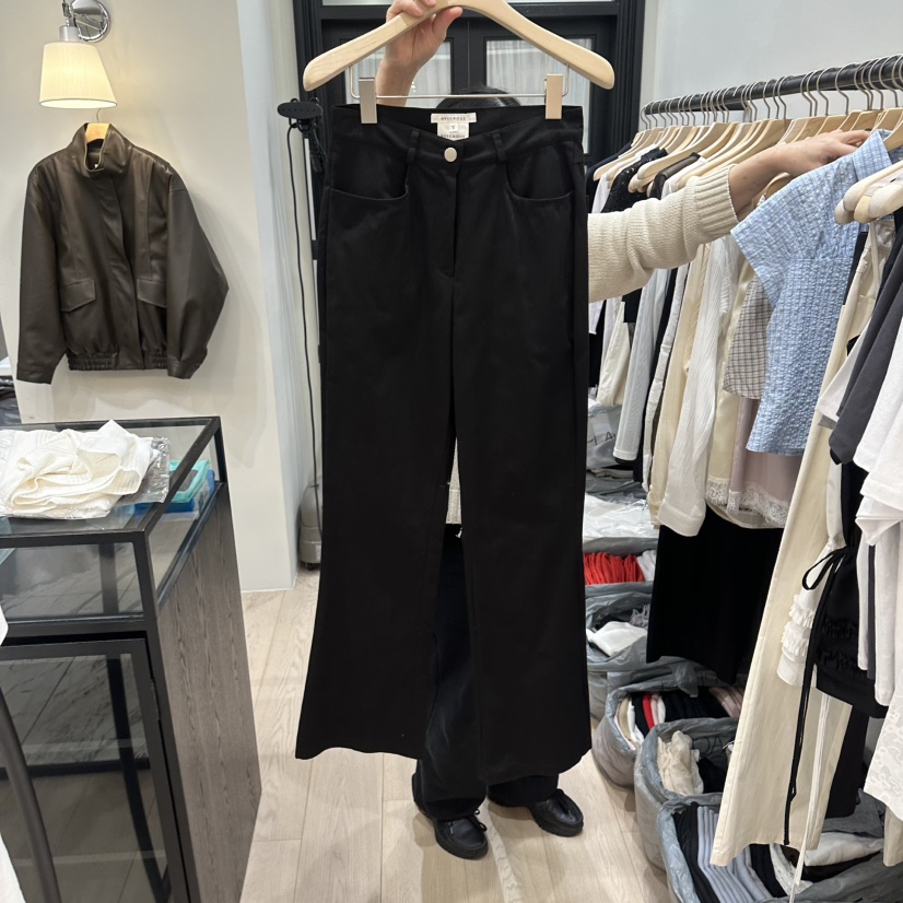 NOTTINGHAM/AVECNOUS/MODEST東大門代購女裝新品真品休閑褲喇叭棉質NOTTINGHAM/AVECNOUS/MODEST休閑褲圖色3黑色