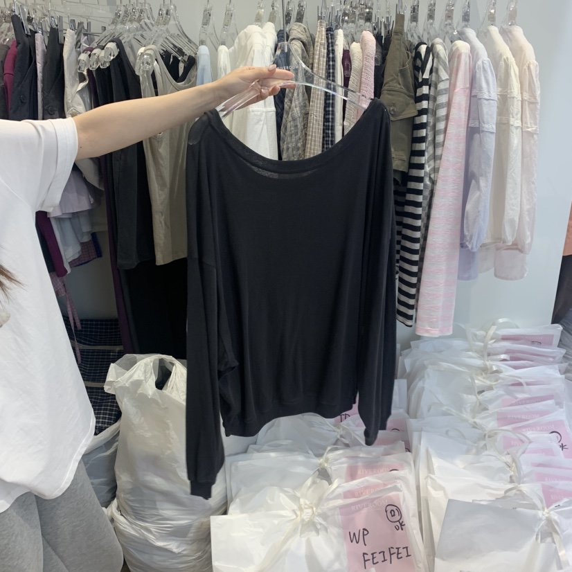 RIVEROOM東大門直郵女士新品人氣26春夏真品職業時尚長袖T恤RIVEROOM長袖T恤圖色3