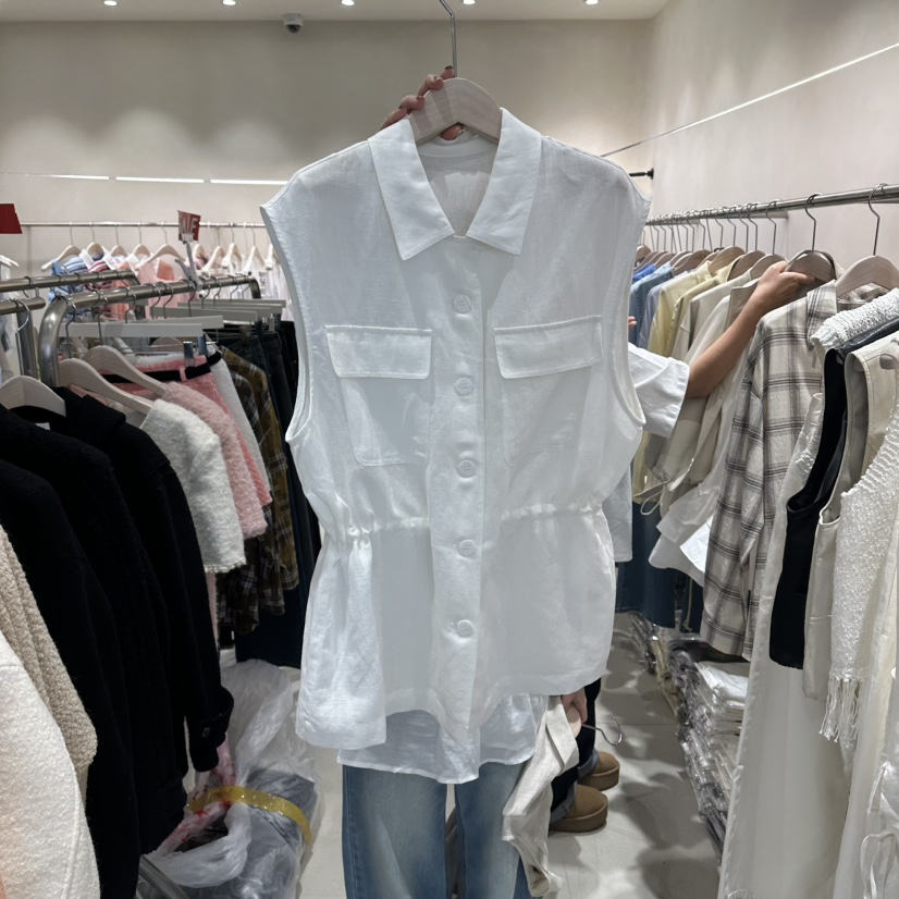 Color B東大門實拍女裝新品26春夏職業時尚人氣馬甲亞麻布Color B馬甲圖色2