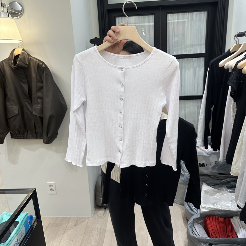 NOTTINGHAM/AVECNOUS/MODEST東大門直郵女裝新品熱賣長袖T恤蕾絲NOTTINGHAM/AVECNOUS/MODEST長袖T恤圖色1