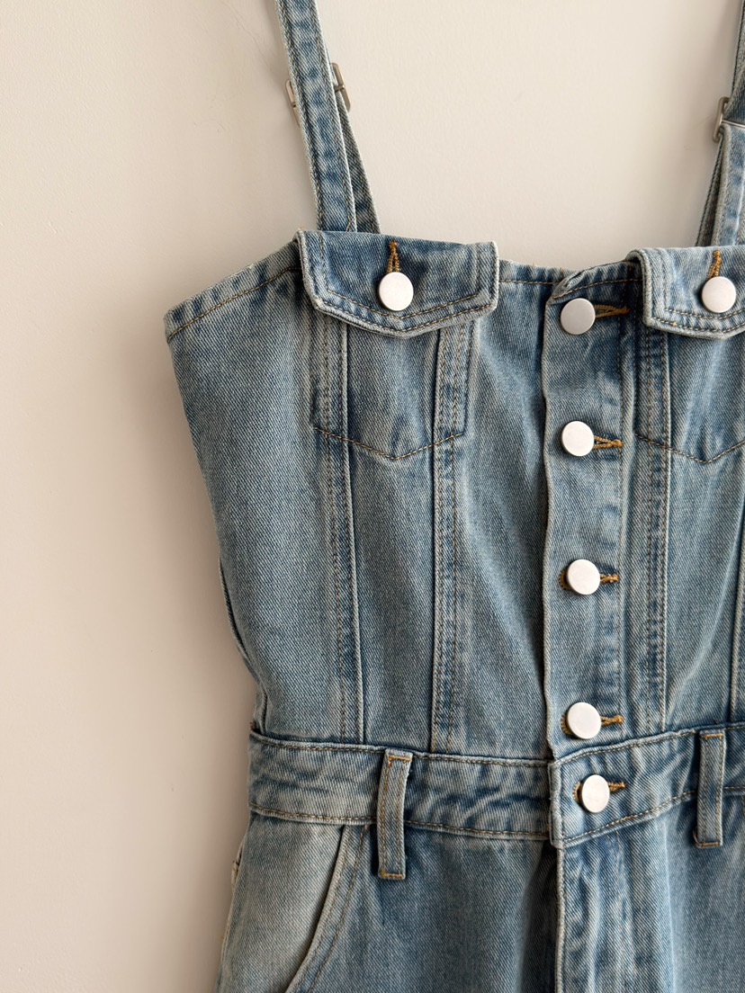 JOURNEY韓國代購女士新品職業人氣時尚休閑背帶褲水洗牛仔布JOURNEY背帶褲