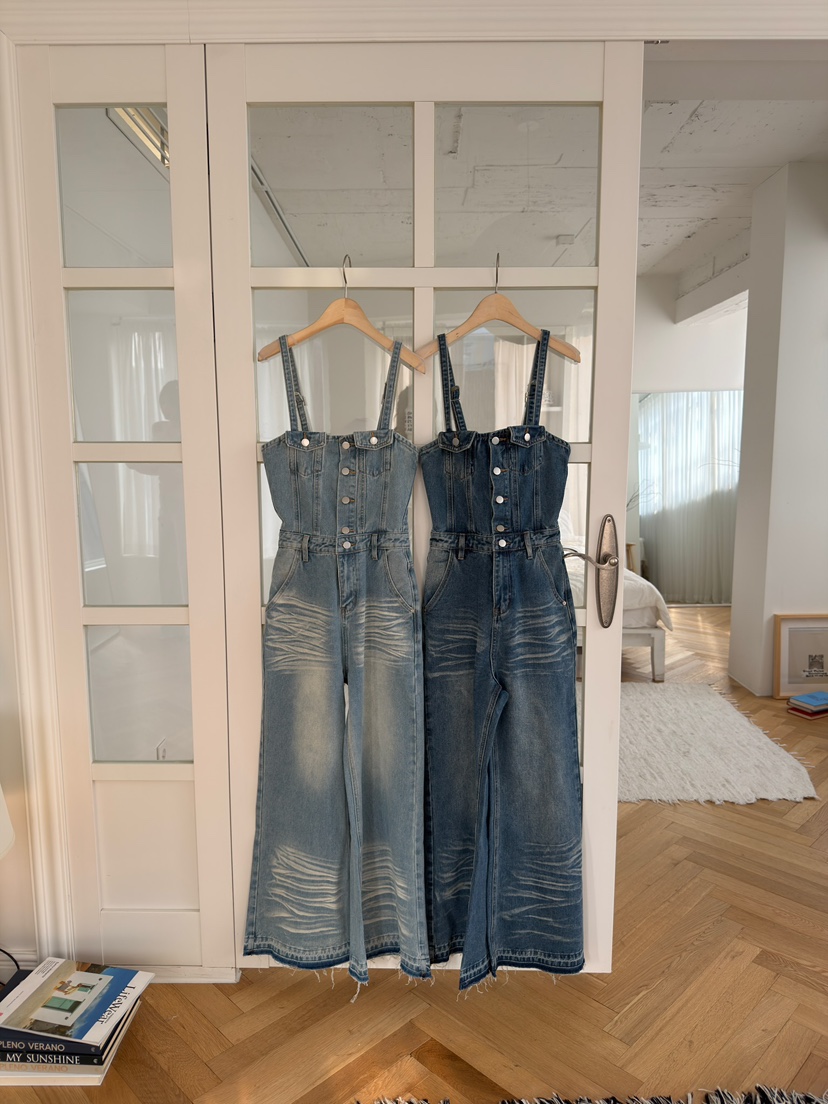 JOURNEY韓國代購女士新品職業人氣時尚休閑背帶褲水洗牛仔布JOURNEY背帶褲