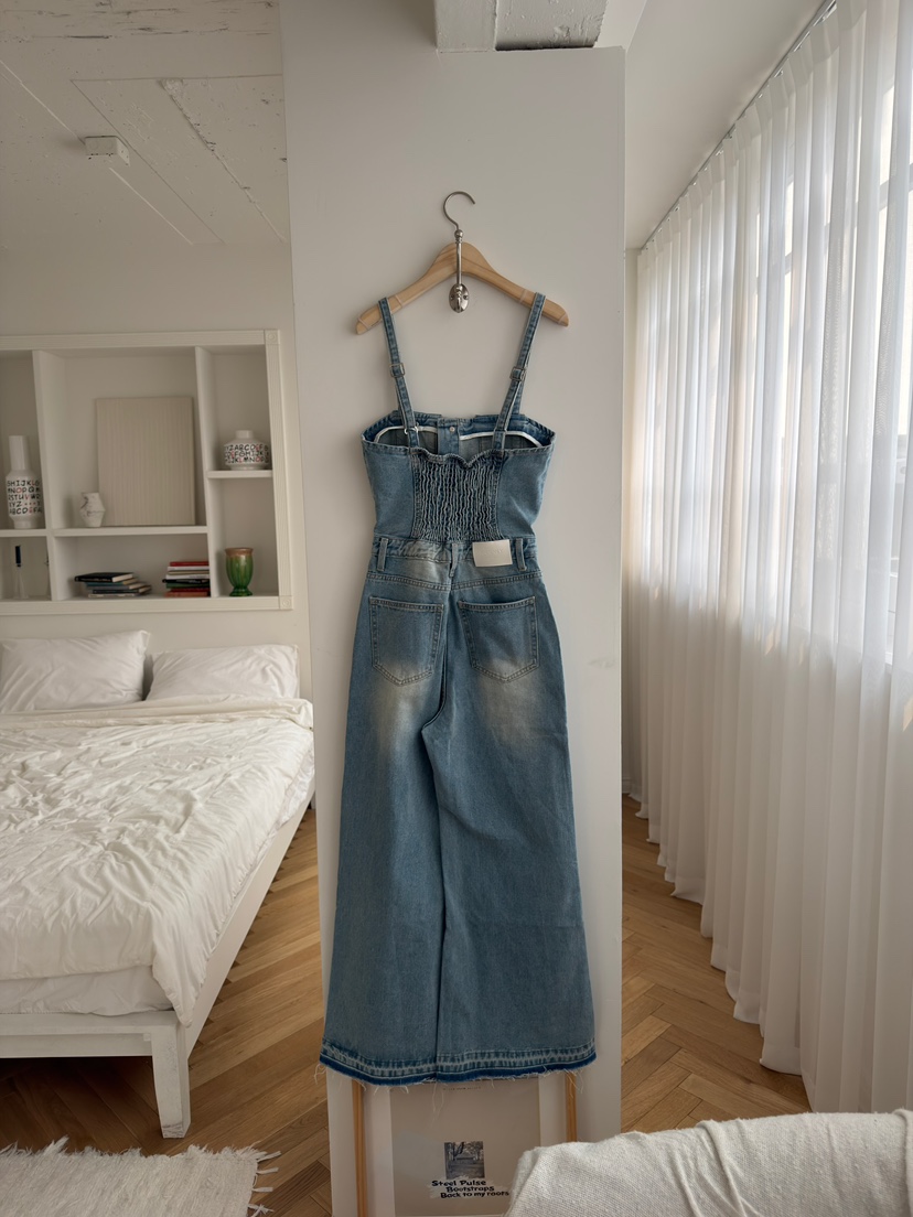 JOURNEY韓國代購女士新品職業人氣時尚休閑背帶褲水洗牛仔布JOURNEY背帶褲