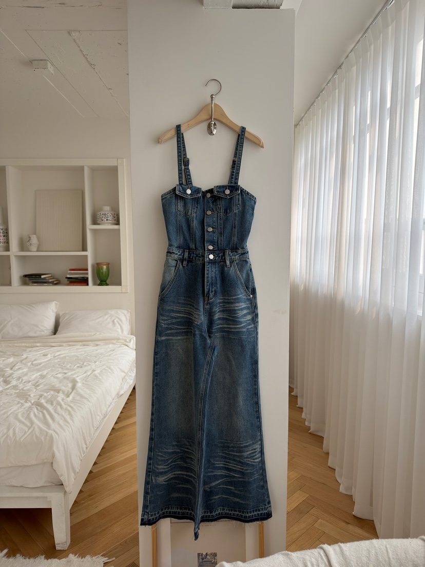 JOURNEY韓國代購女士新品職業人氣時尚休閑背帶褲水洗牛仔布JOURNEY背帶褲圖色2