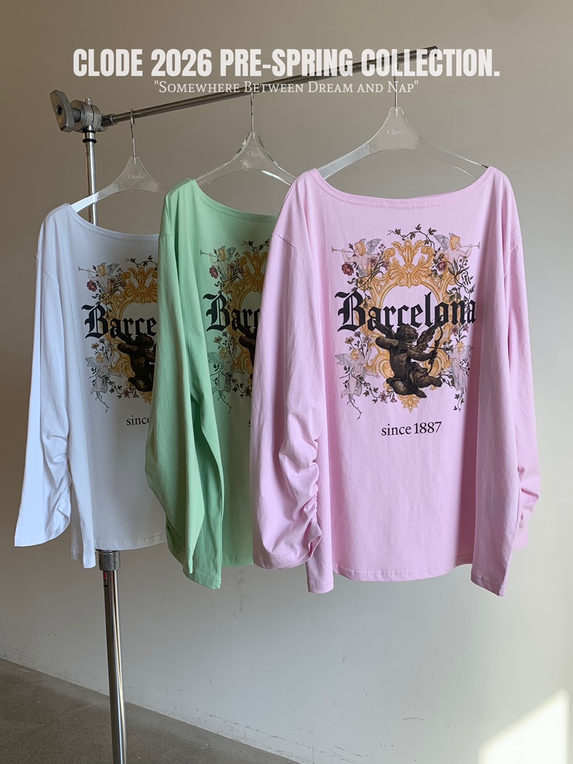 CLODE韓國直郵女士新品休閑職業時尚熱賣人氣真品長袖T恤CLODE長袖T恤