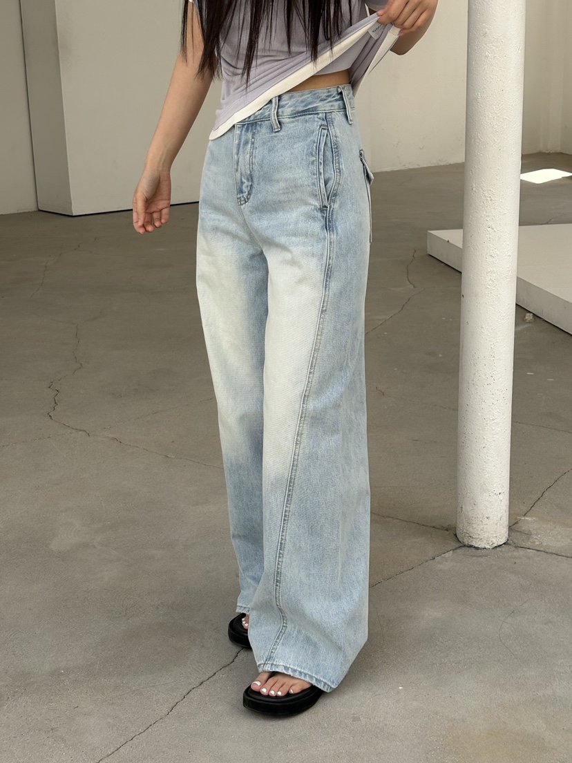 Verbena東大門代購女裝新品熱賣真品推薦人氣牛仔褲闊腿褲Verbena牛仔褲