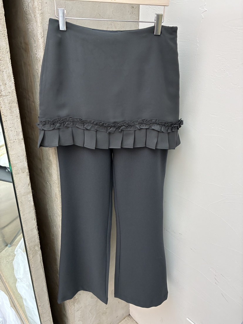 Verbena東大門代購女裝新款人氣推薦熱賣休閑職業裙褲雪紡Verbena裙褲圖色1墨