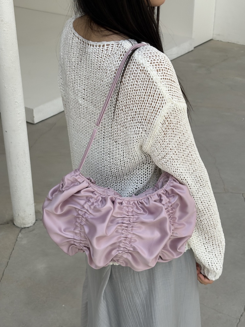 Verbena韓國直郵女士新品休閑人氣26春夏真品單肩斜跨包褶皺Verbena單肩/斜跨包